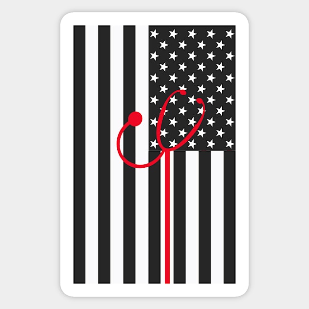 Copy of Thin White Line, Emergency Rescue EMS and EMT Gifts Sticker by 3QuartersToday